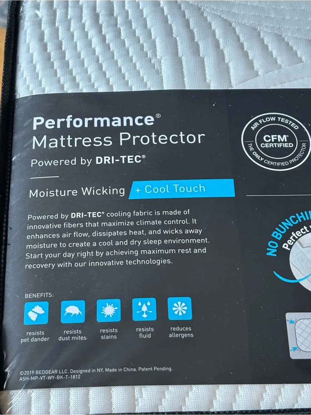 BEDGEAR Dri-Tec Performance Mattress Protector, Moisture Wicking Cool Twin NEW